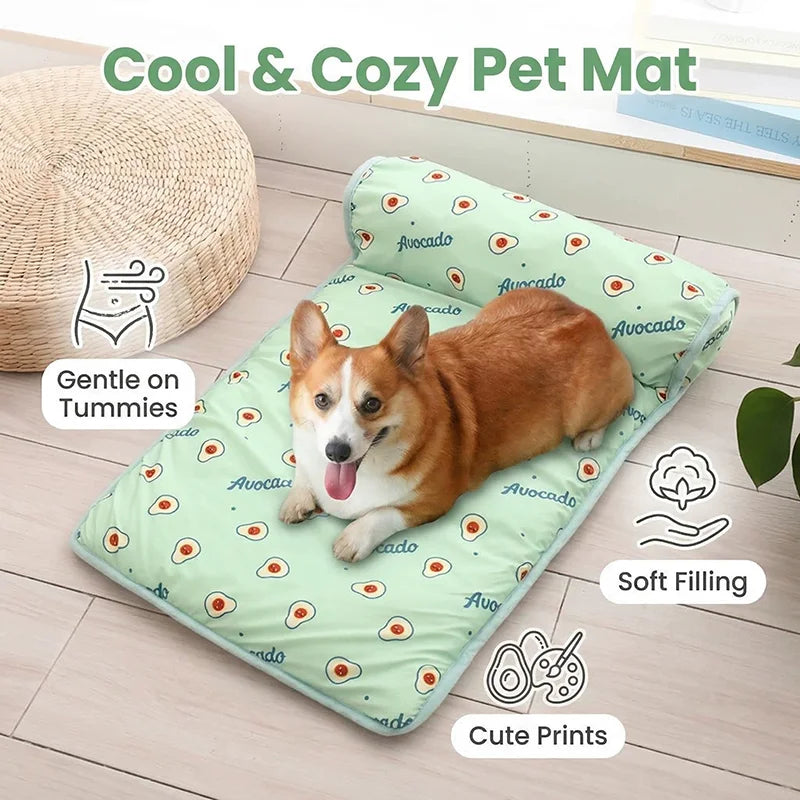 Summer Pet Ice Pad Cooling Mat Breathable Ice Silk Cushion Non Slip Washable Heat Dissipation Sleeping Pad Dog Cat Nest