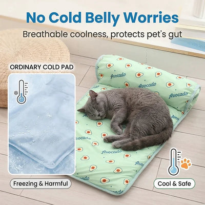 Summer Pet Ice Pad Cooling Mat Breathable Ice Silk Cushion Non Slip Washable Heat Dissipation Sleeping Pad Dog Cat Nest
